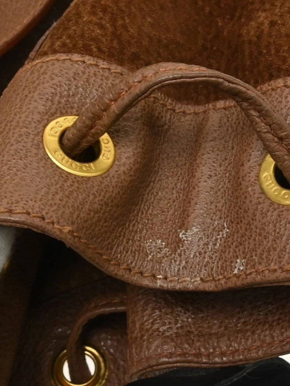 Gucci Brown Suede Bamboo Backpack - Picture 8 of 12